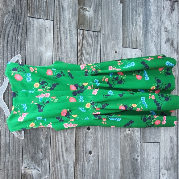Vince Camuto Floral Green Sleeveless Dress size 12 - Picture 6 of 11